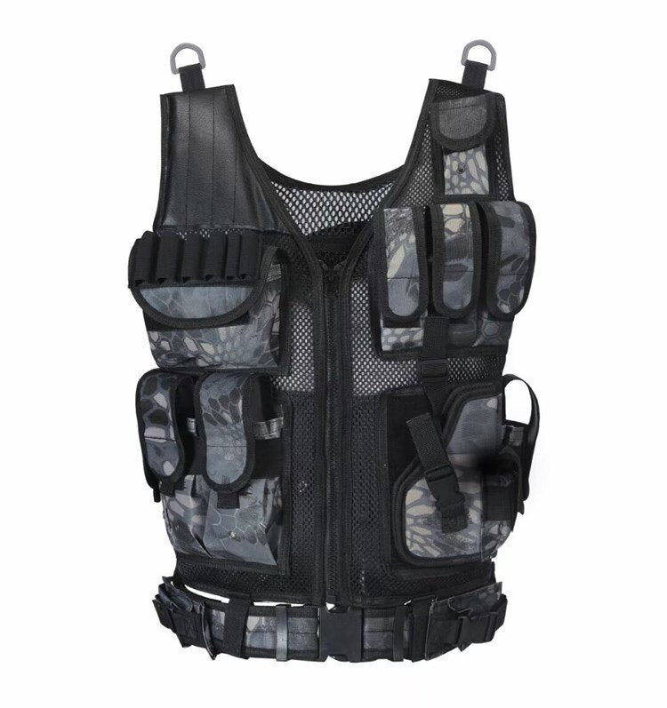Black Night Vest Black Camouflage, One Size - Streetwear Vest - Slick Street