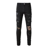 COBRA Snake Denim Jeans Black, 28 - Streetwear Jeans - Slick Street