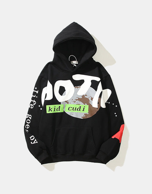 Kid Cudi Earth And Moon Print Hoodie ,  - Streetwear Hoodie - Slick Street