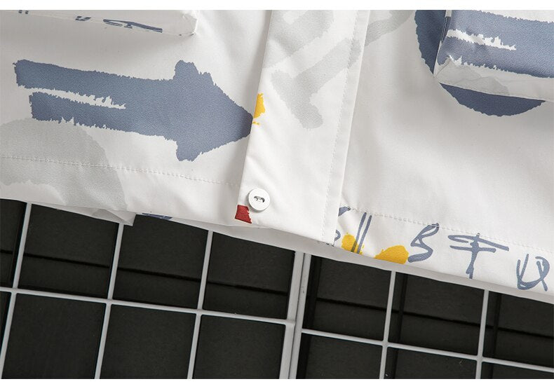 GINGSHUAI Raster Digital Graphic Hoodie ,  - Streetwear Hoodie - Slick Street