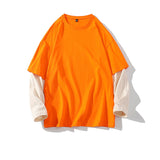 Raglan Sleeves Shirt Orange Khaki, XXS - Streetwear Shirt - Slick Street