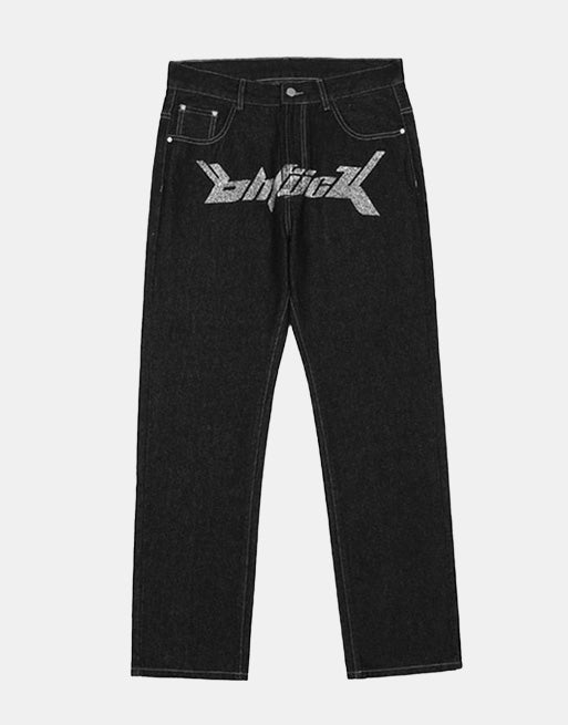 Dollar Print Black Denim Jeans ,  - Streetwear Jeans - Slick Street