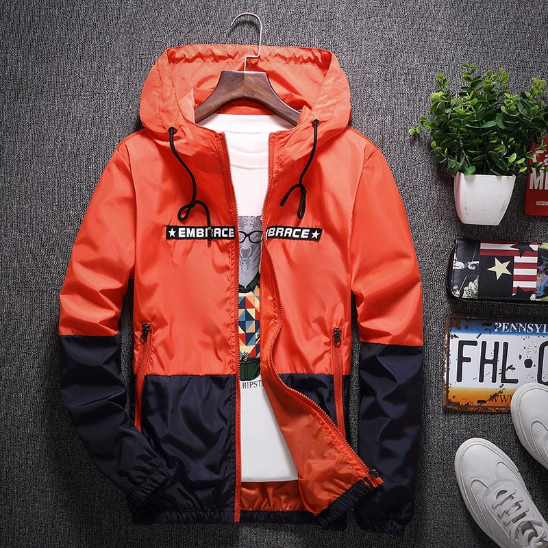 Embrace Two Half Color Jacket Orange, XS - Streetwear Jacket - Slick Street