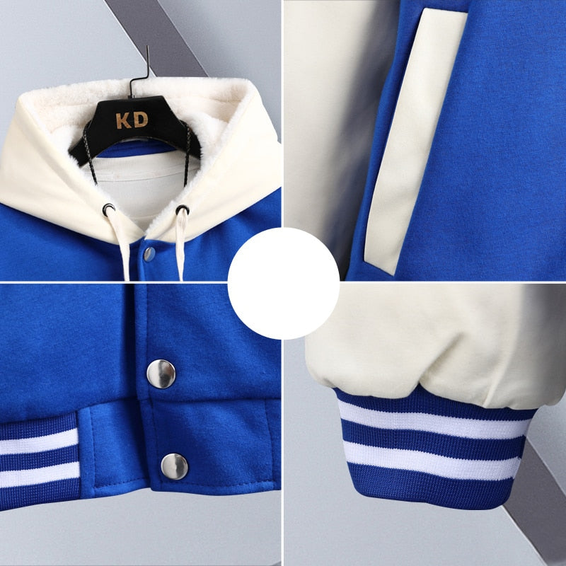 R Quilted Thermal Hooded Varsity Jacket ,  - Streetwear Hoodie - Slick Street