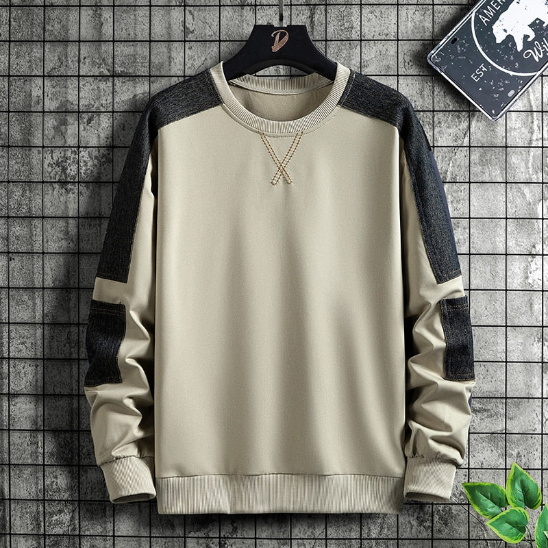 Street Classic V Crewneck Sweatshirt Khaki, XS - Streetwear Sweatshirts - Slick Street