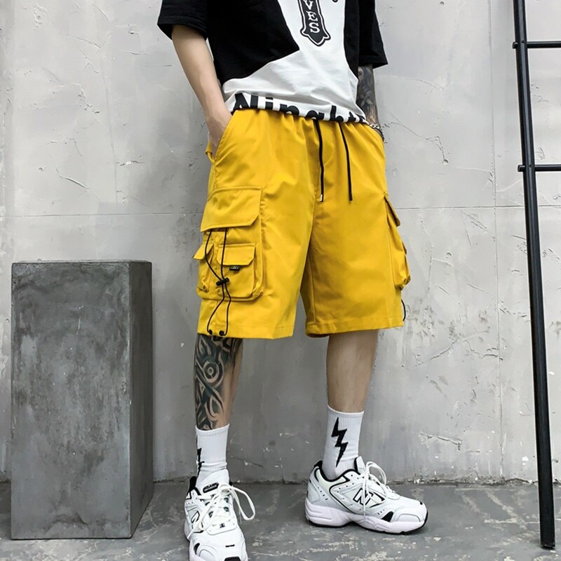 Z1 Cargo Shorts Yellow, XS - Streetwear Shorts - Slick Street