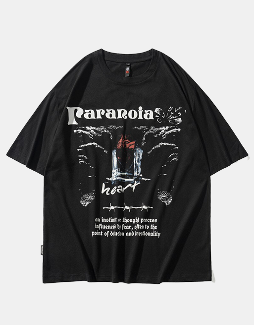 Paranoia T-Shirt Black, XS - Streetwear Tee - Slick Street