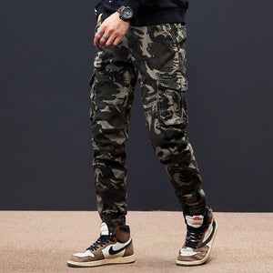 M1 Military Skinny Cargo Pants Light Gray Camo, 28(W28 INCH) - Streetwear Cargo Pants - Slick Street