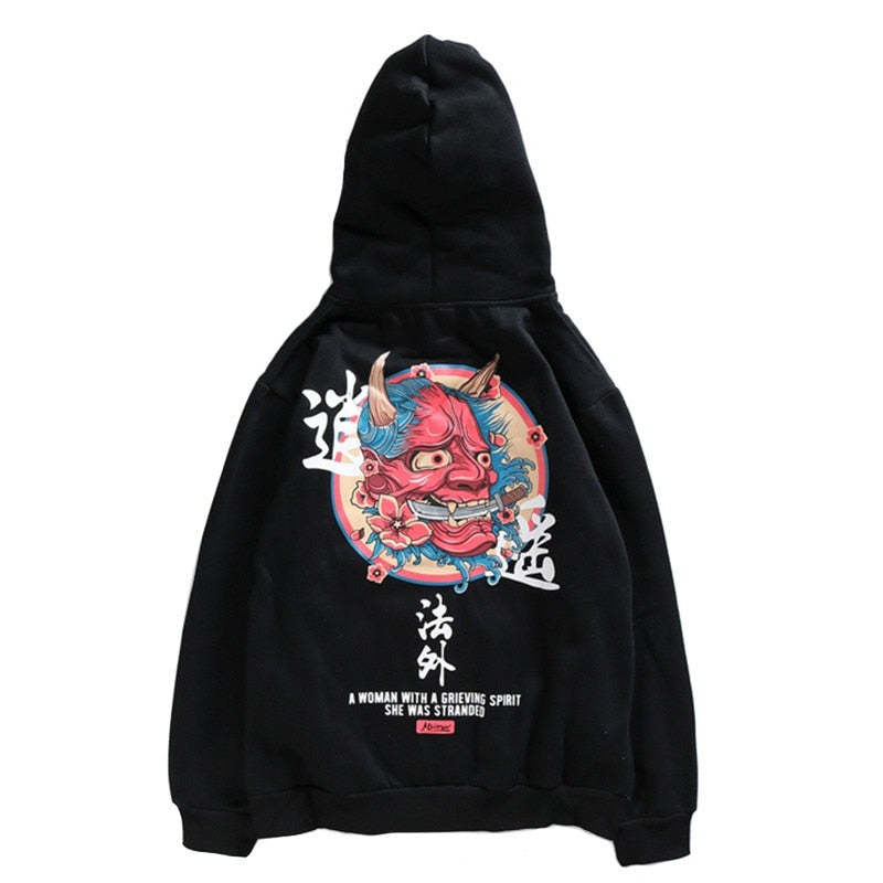 Red Demon of the Strait Logo Kangaroo Pocket Hoodie ,  - Streetwear Hoodie - Slick Street