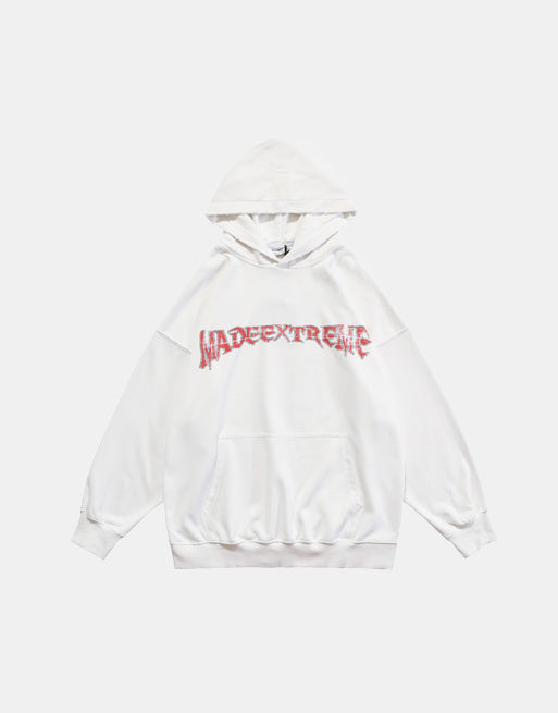 MADEEXTREME 'The Lord' Washed Hoodie White, XS - Streetwear Hoodie - Slick Street