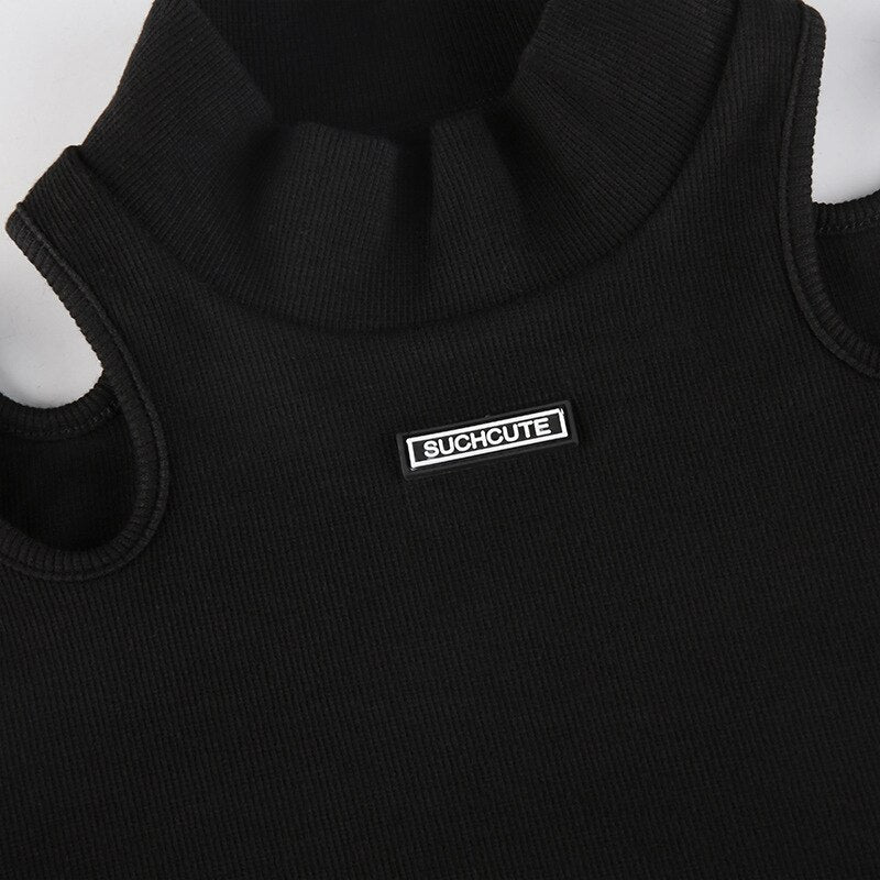 Suchcute Hollow Black Bodysuit ,  - Streetwear Bodysuit - Slick Street