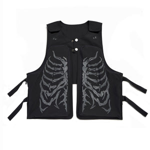 Skeleton Print Vest ,  - Streetwear Vest - Slick Street