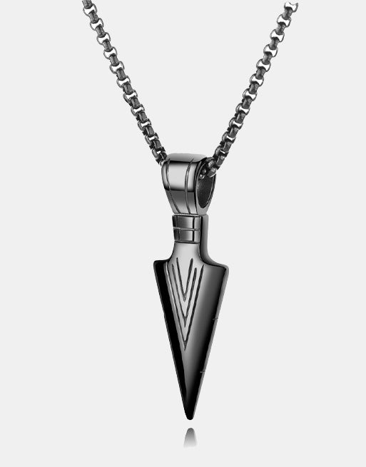 Spear Point Necklace Black, One Size - Streetwear Jewellery - Slick Street