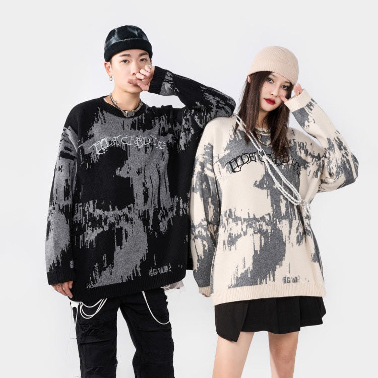 Jacquard Two Tone Sweater ,  - Streetwear Sweater - Slick Street