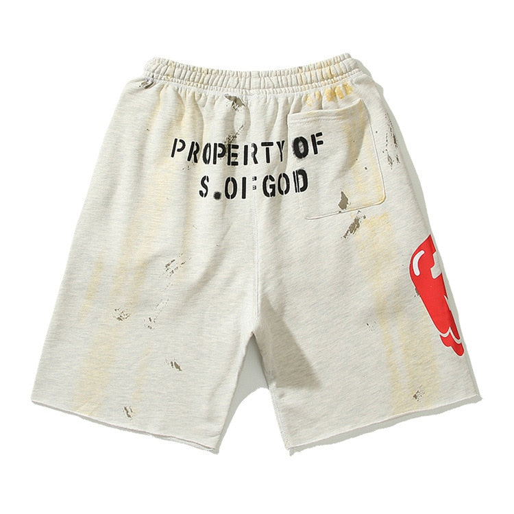 EU Saint Red Heart Shorts ,  - Streetwear Shorts - Slick Street