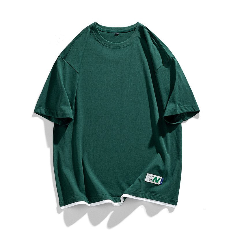 N Solid Label T-Shirt Green, XS - Streetwear T-Shirt - Slick Street
