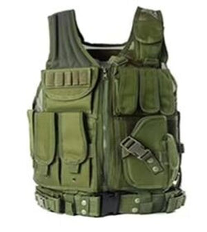 Black Night Vest Army Green, One Size - Streetwear Vest - Slick Street