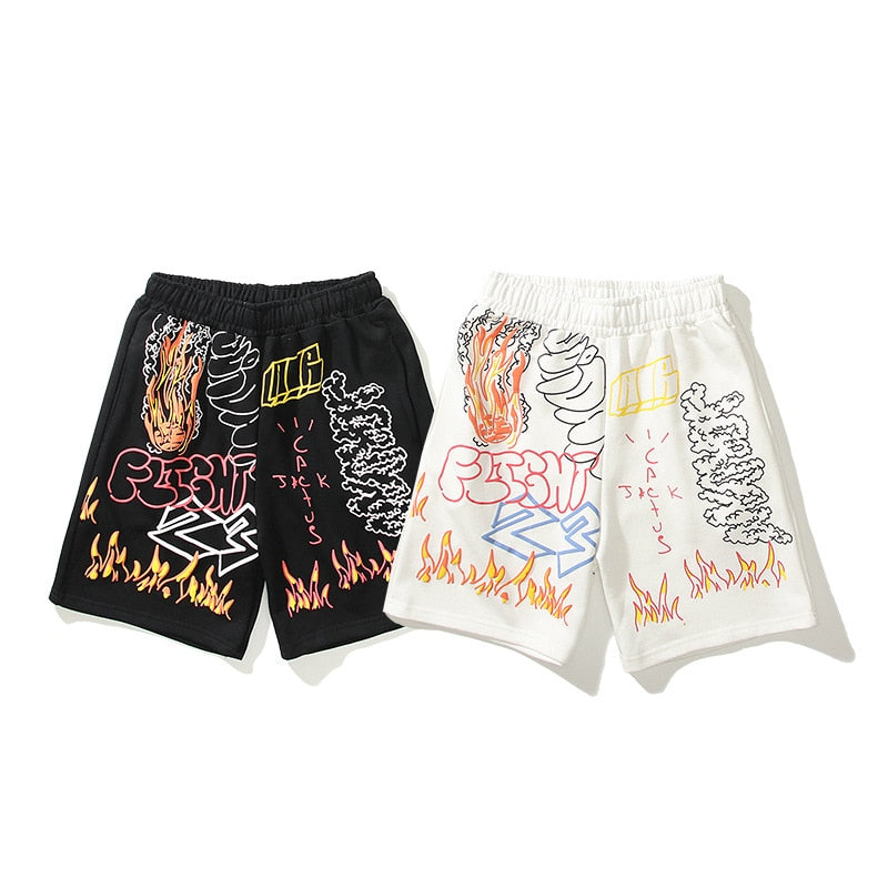 Cactus Fire Shorts ,  - Streetwear Shorts - Slick Street