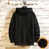 Plain Rivet Pullover Hoodie Black, XS - Streetwear Hoodie - Slick Street