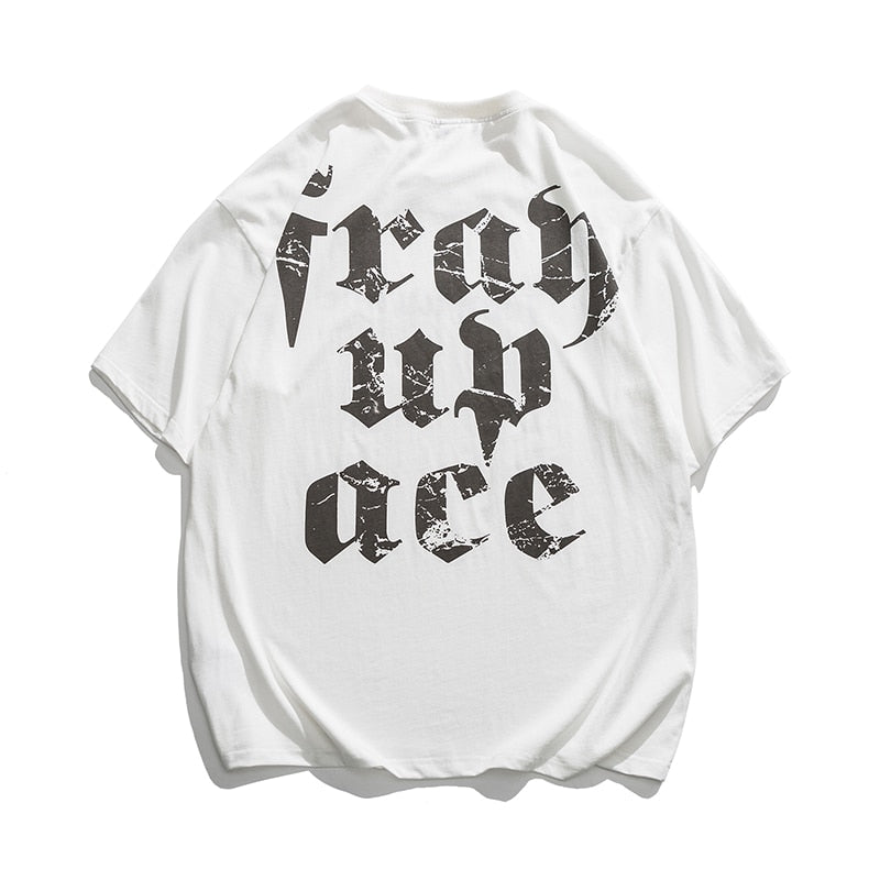Frah Up Ace T-Shirt White, XS - Streetwear T-Shirt - Slick Street