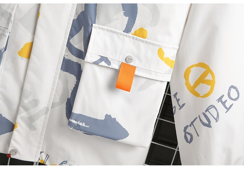 GINGSHUAI Raster Digital Graphic Hoodie ,  - Streetwear Hoodie - Slick Street