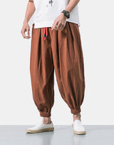 Red String Harem Pants Khaki, XS - Streetwear Pants - Slick Street