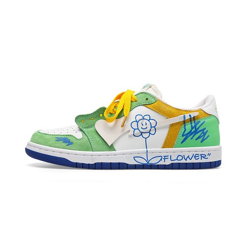 SB Flower Skate Sneakers GREEN, 36 - Streetwear Shoes - Slick Street