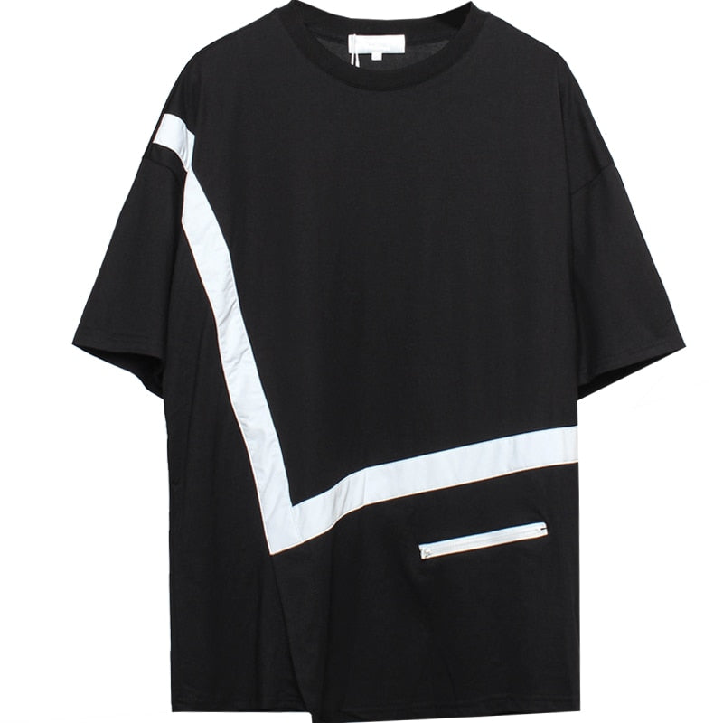 White Stripe Line T-Shirt ,  - Streetwear T-Shirt - Slick Street