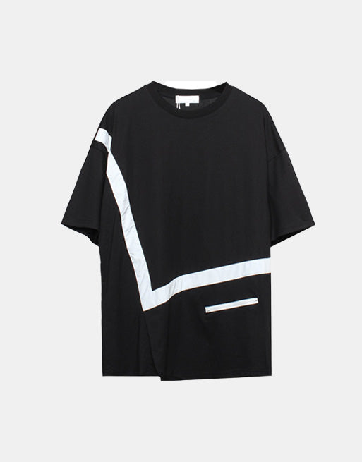 White Stripe Line T-Shirt ,  - Streetwear T-Shirt - Slick Street