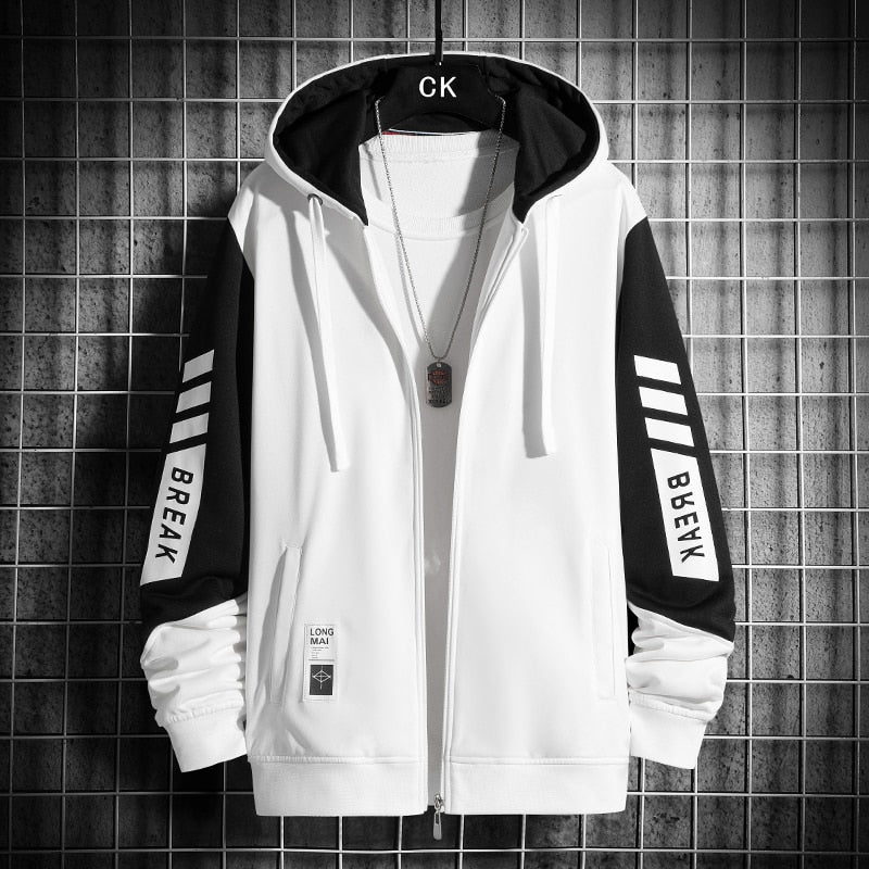 Break Raglan Sleeve Hoodie White, XS - Streetwear Hoodie - Slick Street