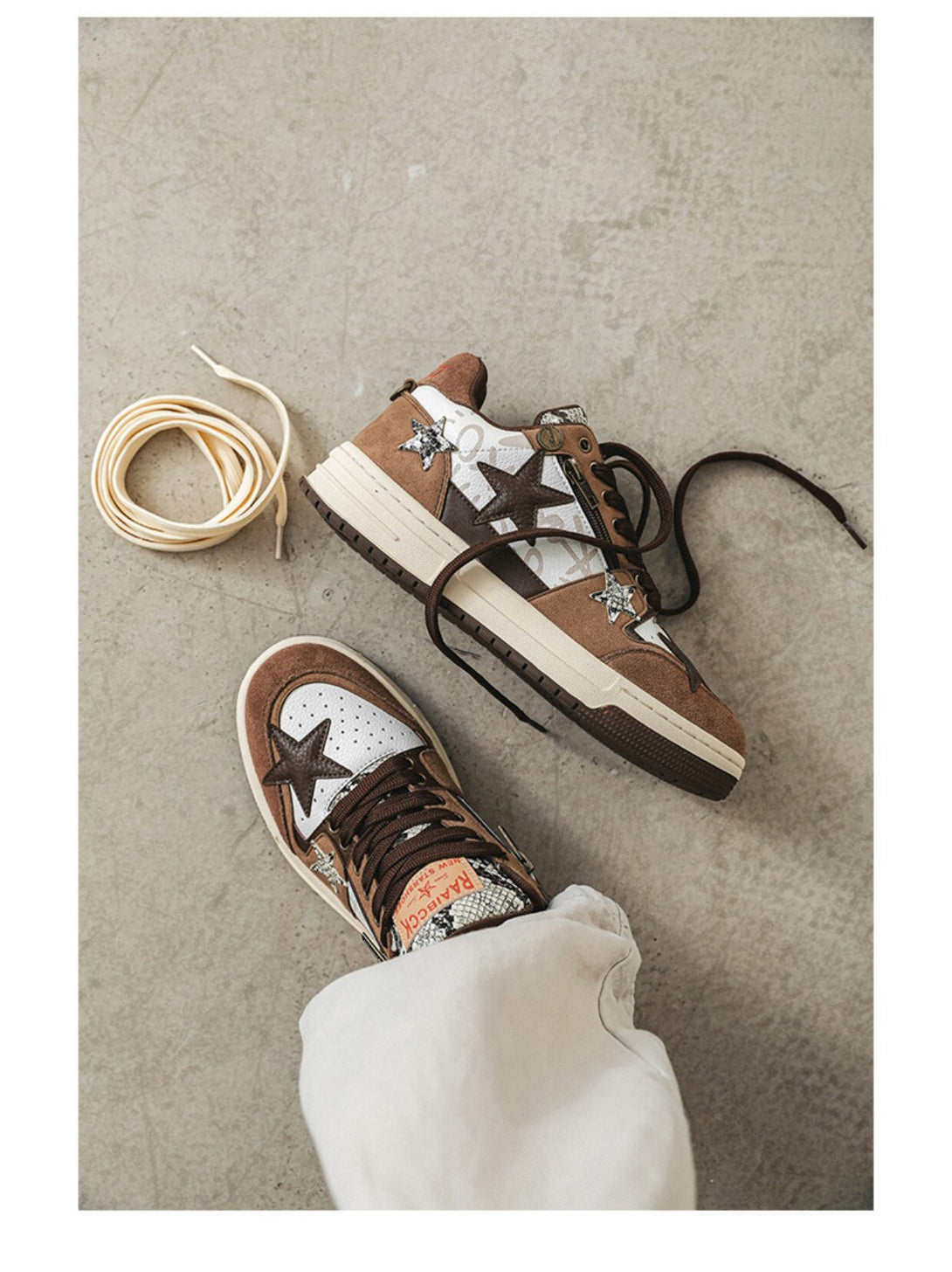 Star Eli1 Skate Sneakers - Brown ,  - Streetwear Shoes - Slick Street