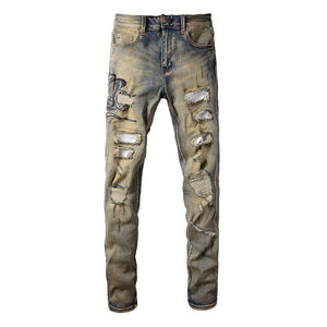 COBRA Snake Denim Jeans Sand, 28 - Streetwear Jeans - Slick Street