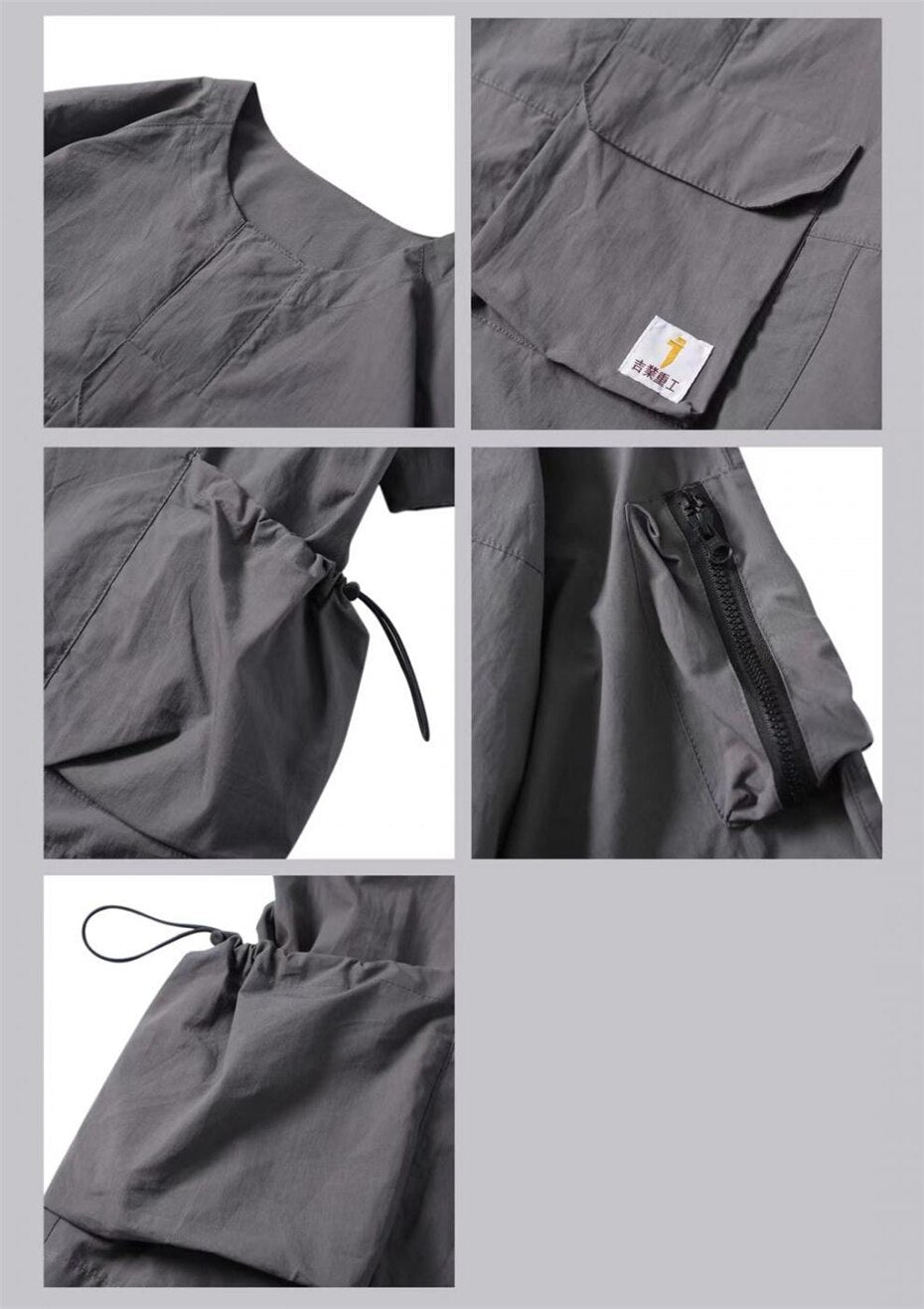 Elastic Waist Pocket Casual T-Shirt ,  - Streetwear T-Shirt - Slick Street