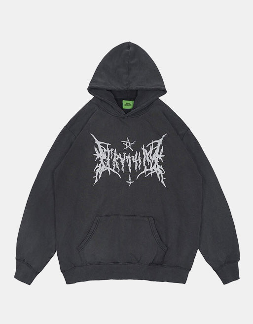 Dark Star Washed Hoodie White, XS - Streetwear Hoodie - Slick Street