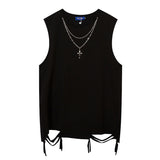 Basic Distressed Tank Top Black, XS - Streetwear T-Shirts - Slick Street