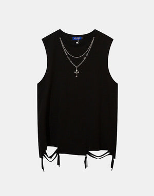 Basic Distressed Tank Top , - Streetwear T-Shirts - Slick Street
