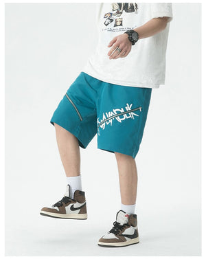 Y2K Centered Zipper Style Shorts ,  - Streetwear Shorts - Slick Street