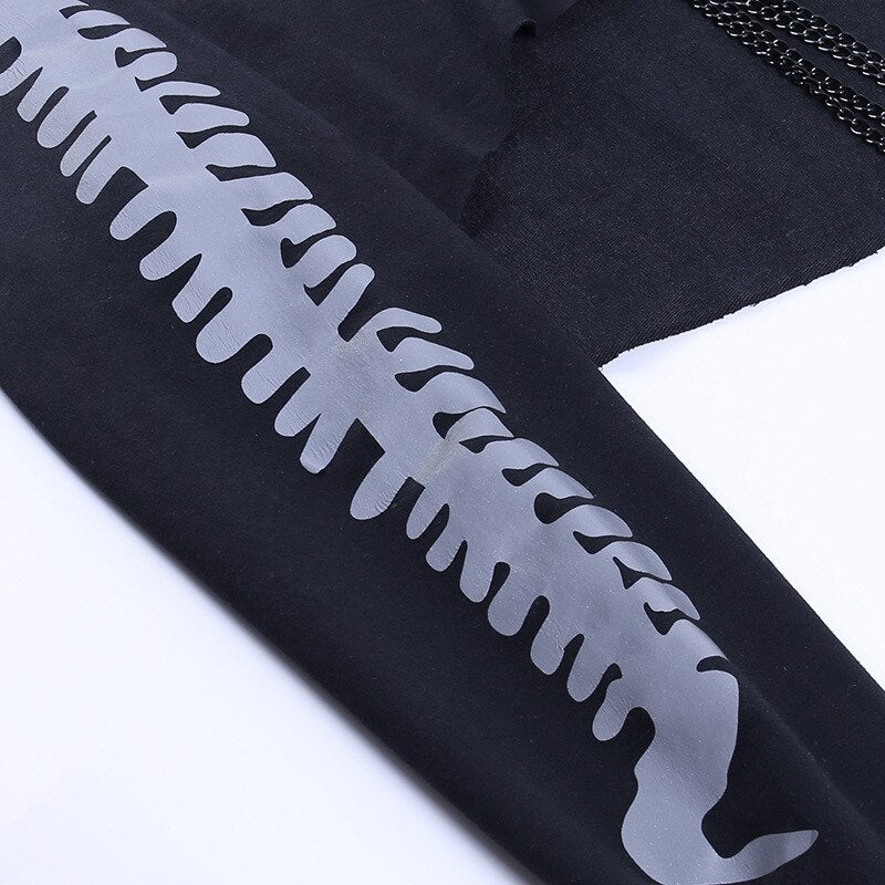 Demon Wings With Metal Chain Hoodie ,  - Streetwear Hoodie - Slick Street