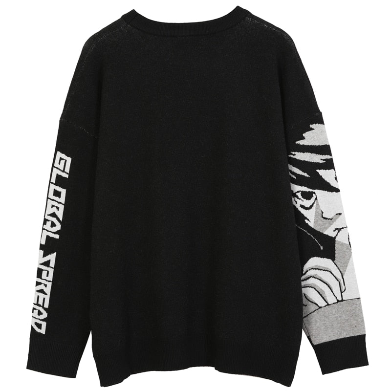 Vintage Japanese Anime Girl Knitted Sweater , - Streetwear Sweatshirts - Slick Street