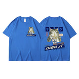 Midnight Canteen Cat Graphic T-Shirt Blue, XXS - Streetwear T-Shirt - Slick Street