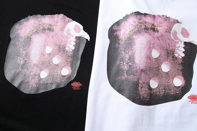 Skull Dice Loose-Fit T-Shirt , - Streetwear T-Shirts - Slick Street