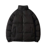 Puffer Mandarin Collar With Puff Sleeves Jacket Black, S - Streetwear Jacket - Slick Street