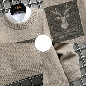 Golden Deer Knitted Sweater ,  - Streetwear Sweater - Slick Street