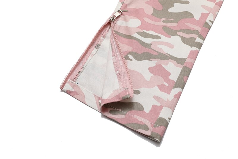 PK21 Straight Multi-pocket Cargo Pants - Pink Camo ,  - Streetwear Cargo Pants - Slick Street