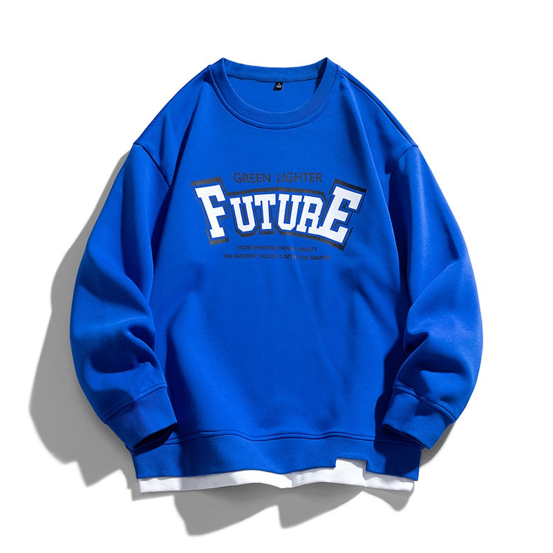 Retro Green Lighter Future Sweatshirt Blue, XS - Streetwear Sweatshirts - Slick Street
