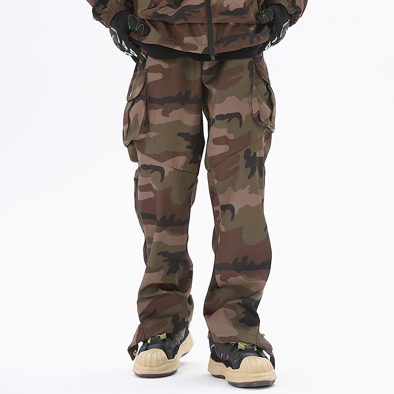 N923 Drawstring Camo Jacket & Cargo Pants Set ,  - Streetwear Tracksuits - Slick Street