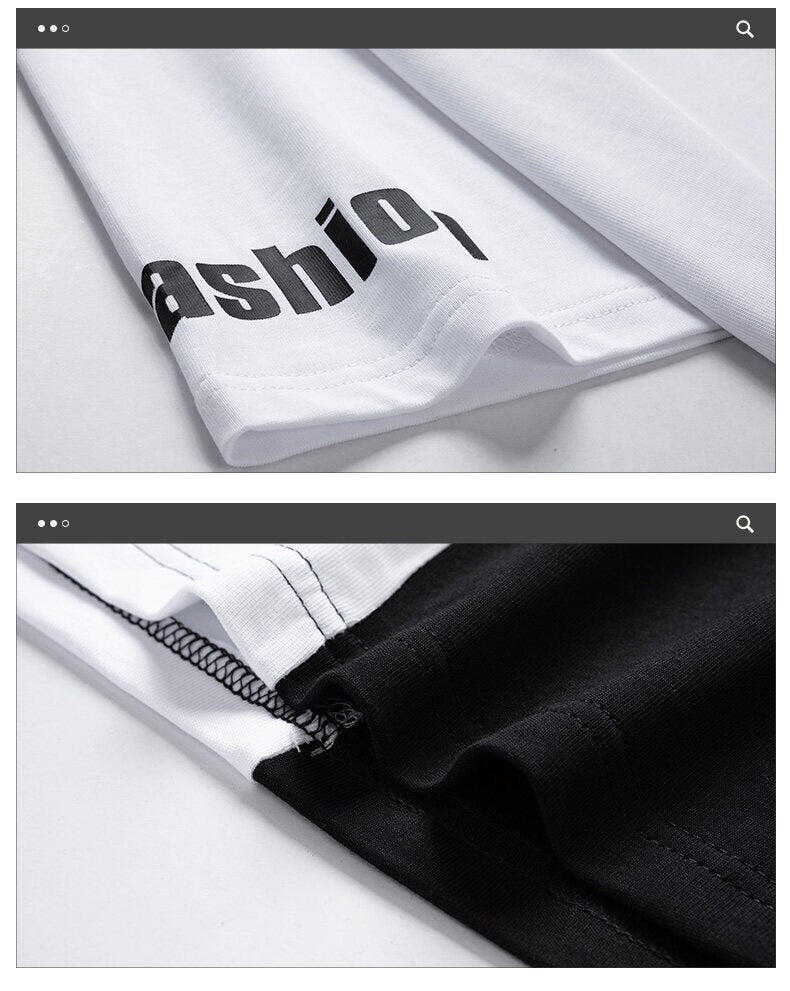 09:03 Two Tone Color Half T-Shirt ,  - Streetwear T-Shirt - Slick Street