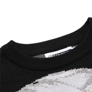 Vintage Japanese Anime Girl Knitted Sweater , - Streetwear Sweatshirts - Slick Street
