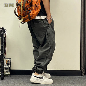 Harem Style Baggy Pants M, Gray - Streetwear Pants - Slick Street