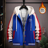 XDJH Hooded Varsity Jacket Blue, XS - Streetwear Jacket - Slick Street